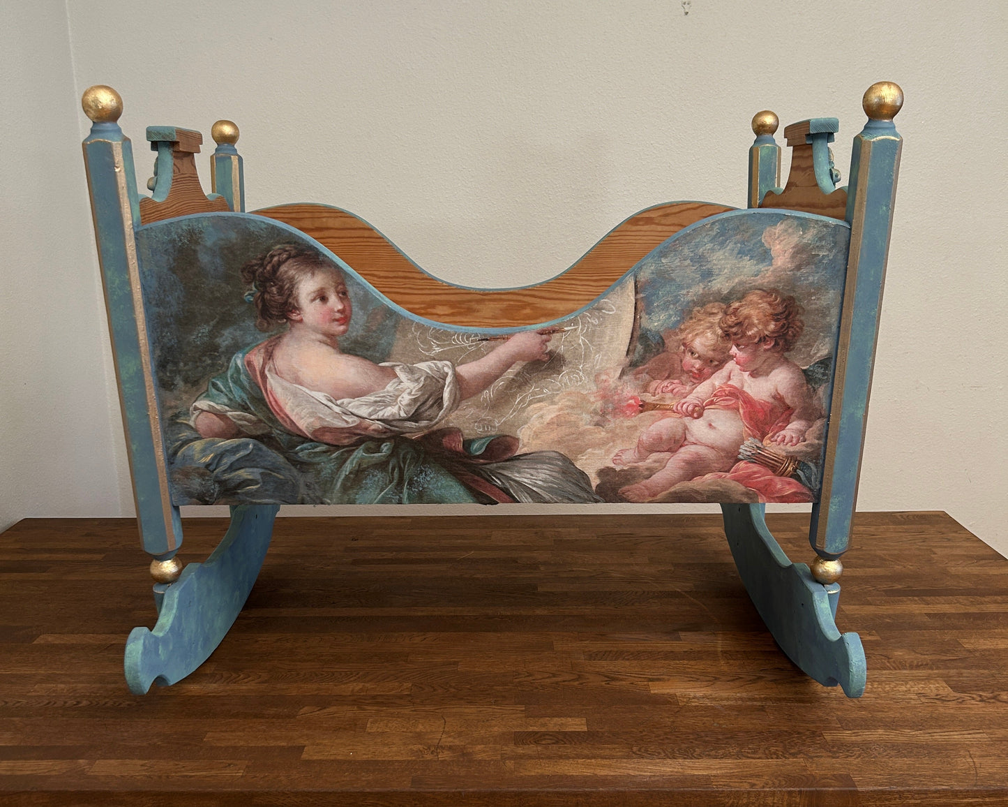 Vintage Redesign Baby Crib – Baby Blue Edition