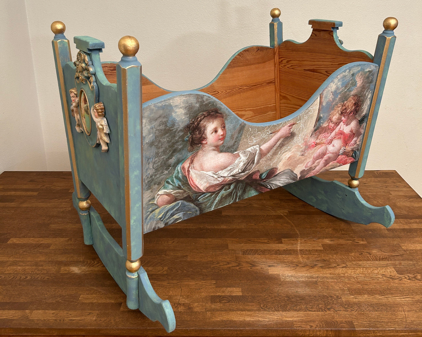 Vintage Redesign Baby Crib – Baby Blue Edition