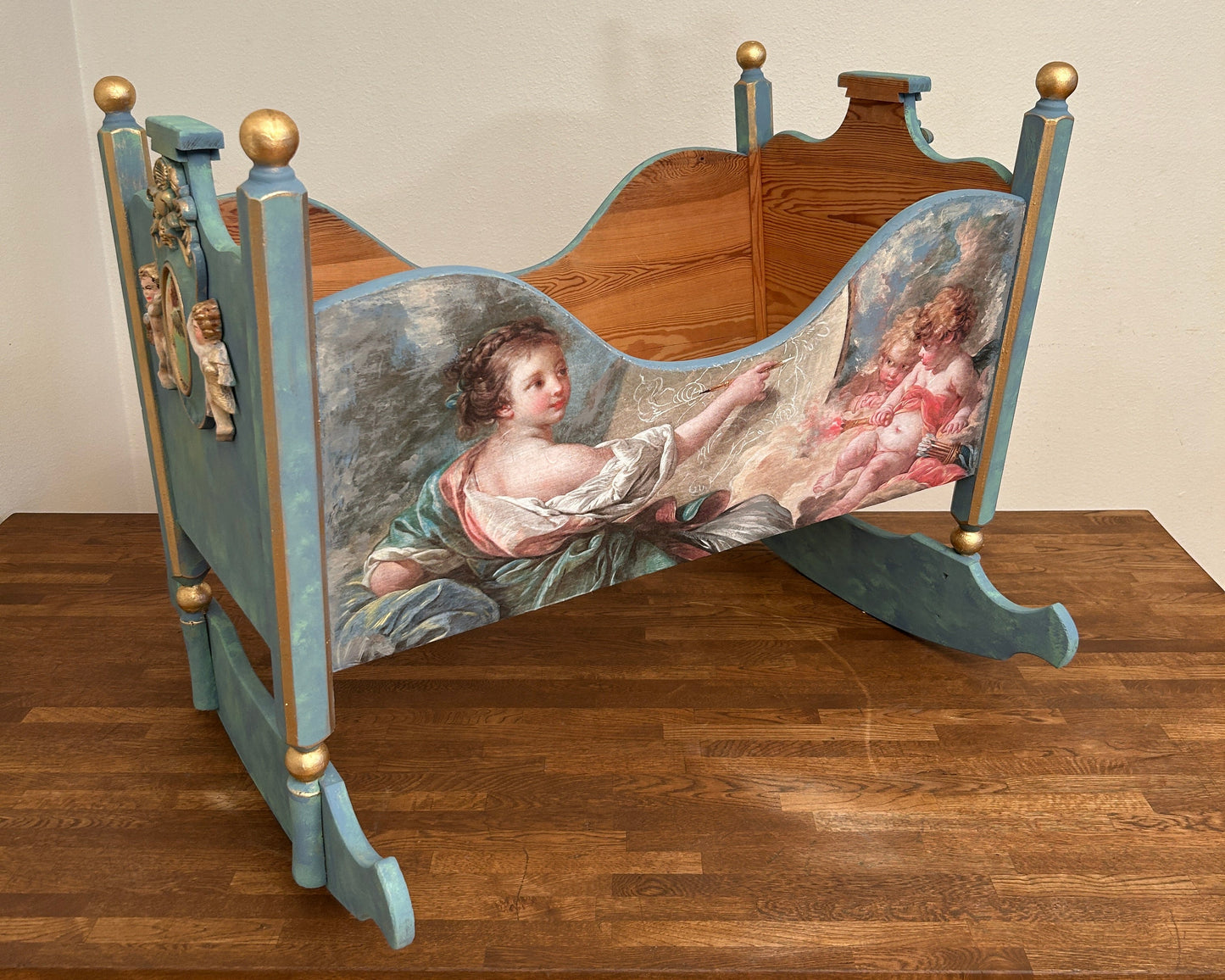 Vintage Redesign Baby Crib – Baby Blue Edition