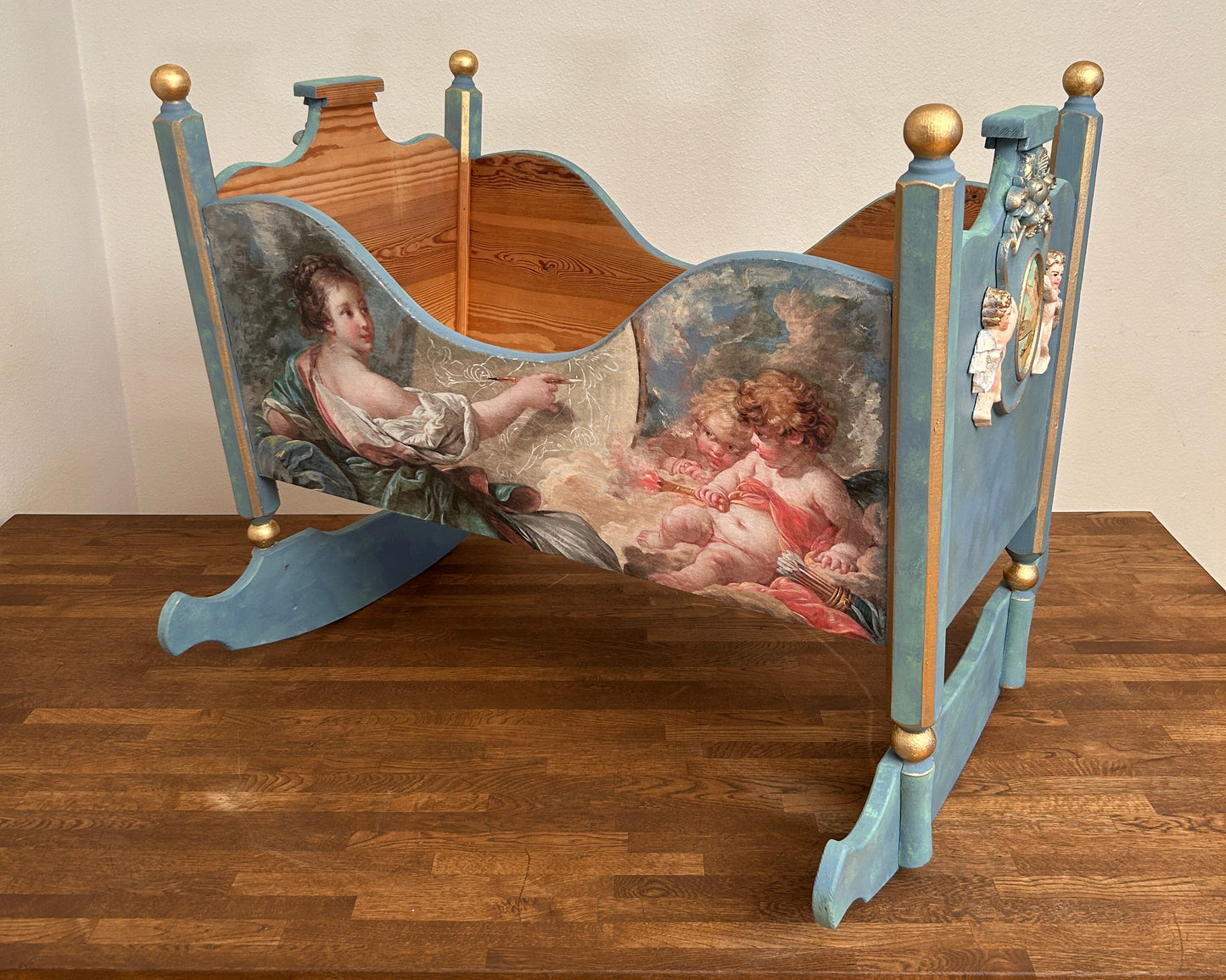 Vintage Redesign Baby Crib – Baby Blue Edition