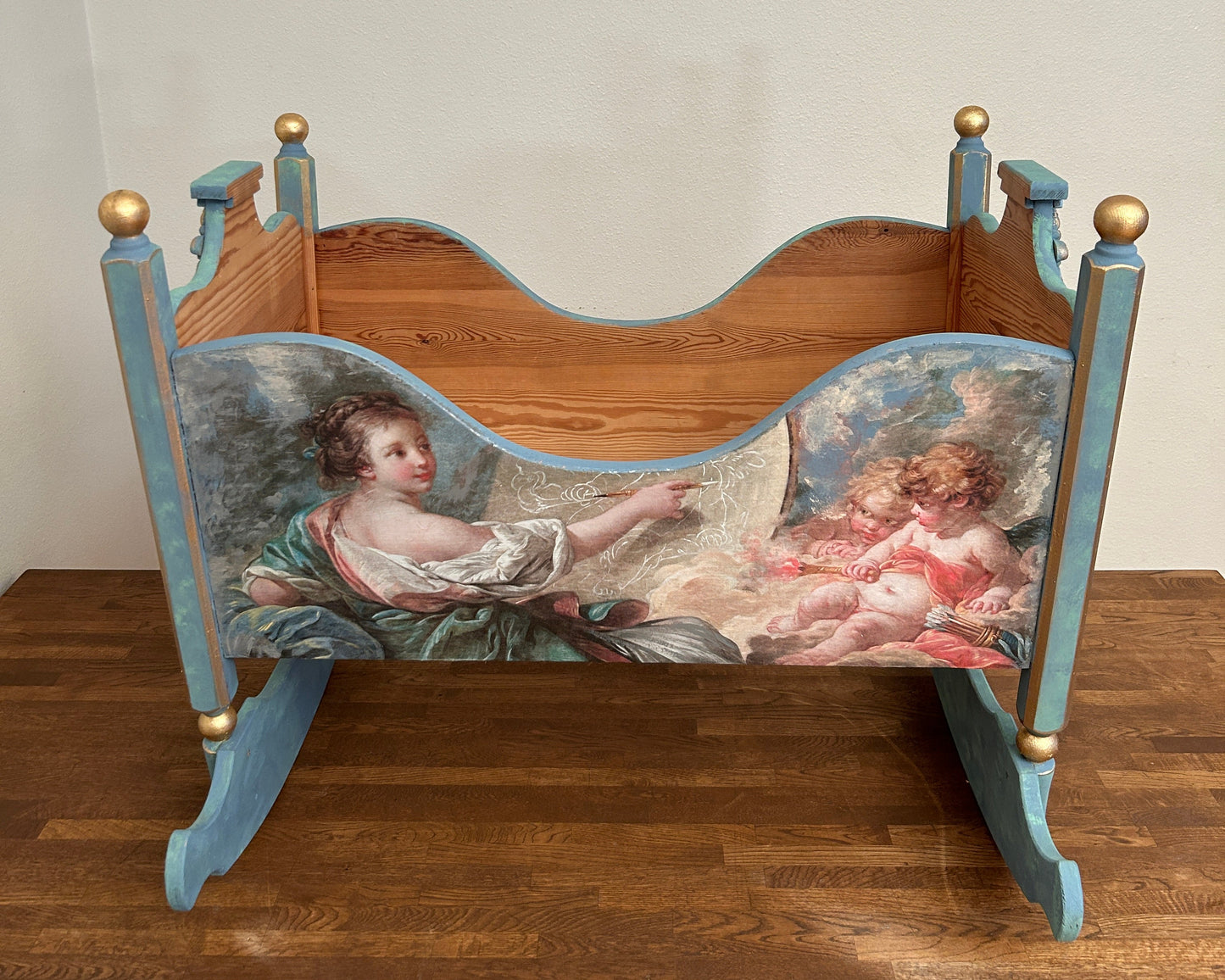 Vintage Redesign Baby Crib – Baby Blue Edition