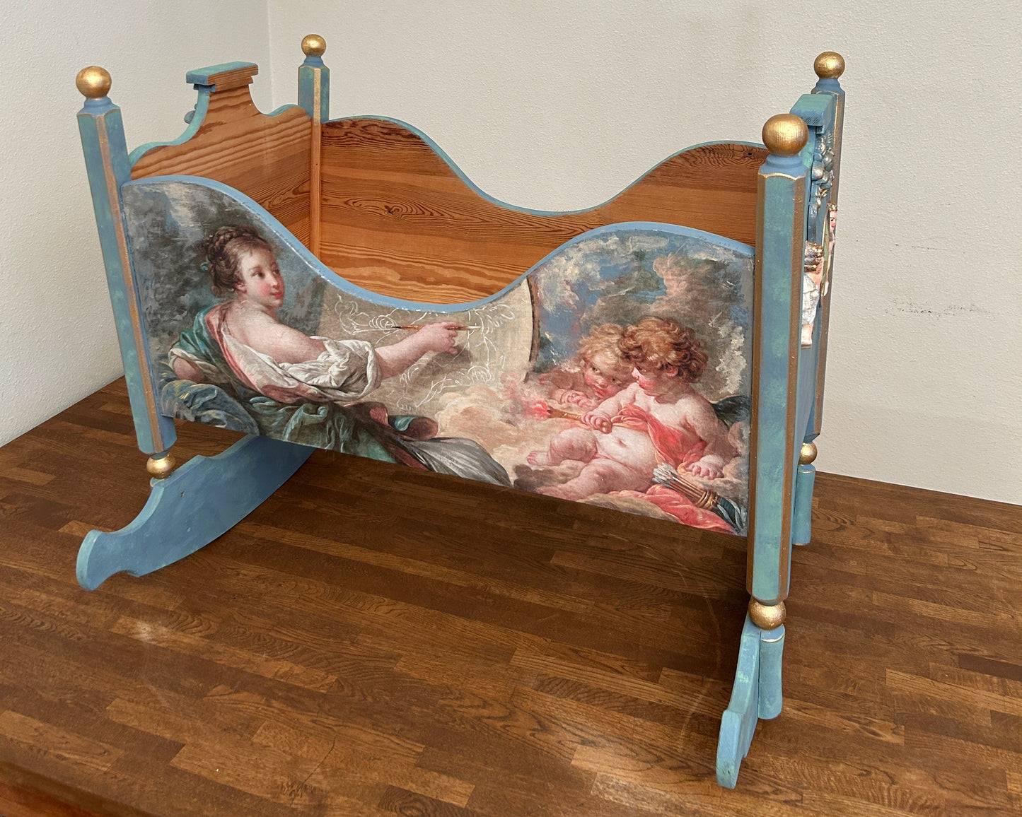 Vintage Redesign Baby Crib – Baby Blue Edition