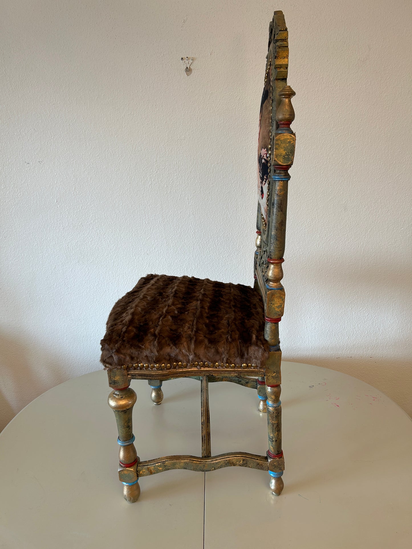 Sold-Out! Antique Chairs with mink seat