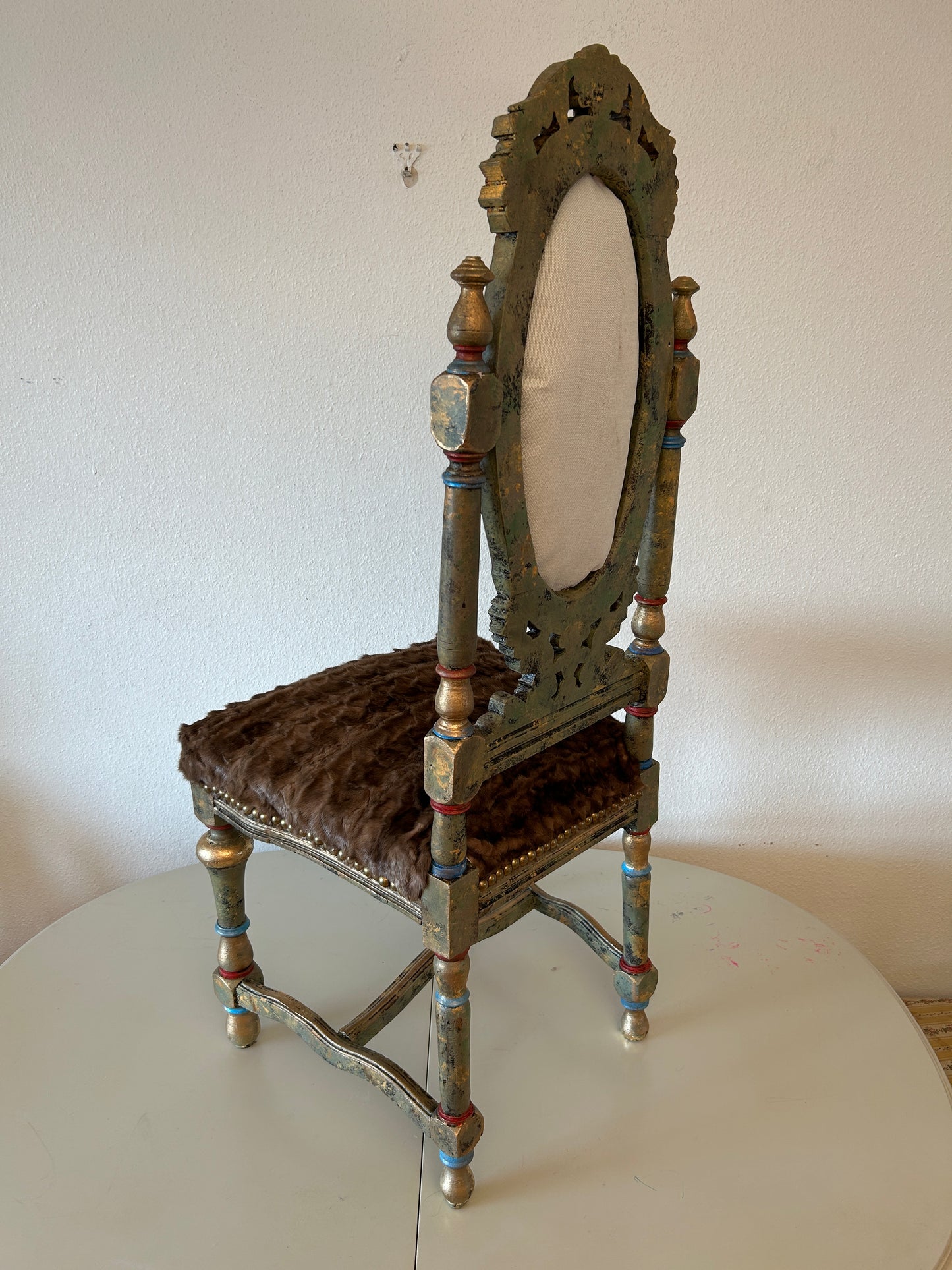 Sold-Out! Antique Chairs with mink seat