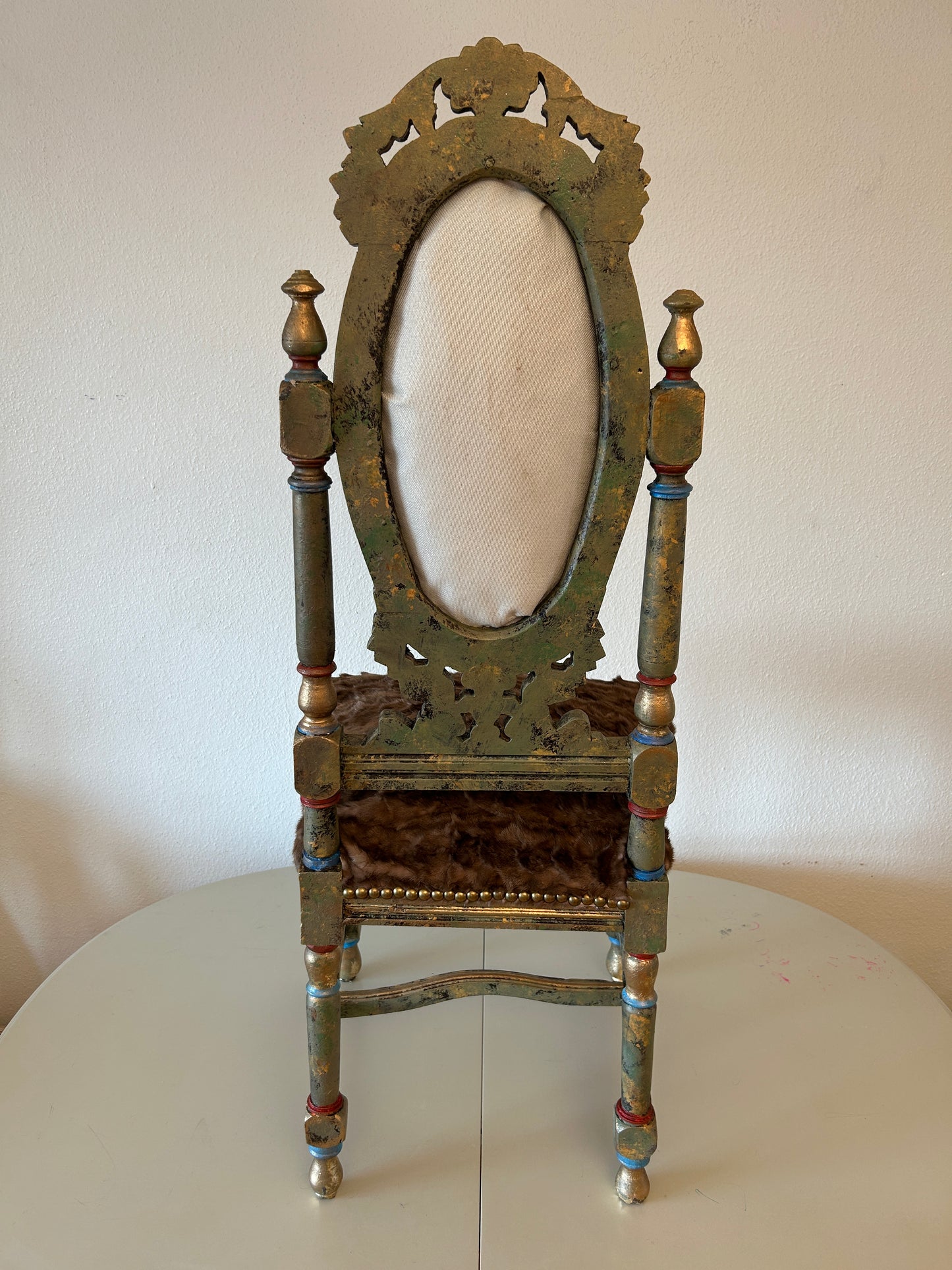 Sold-Out! Antique Chairs with mink seat
