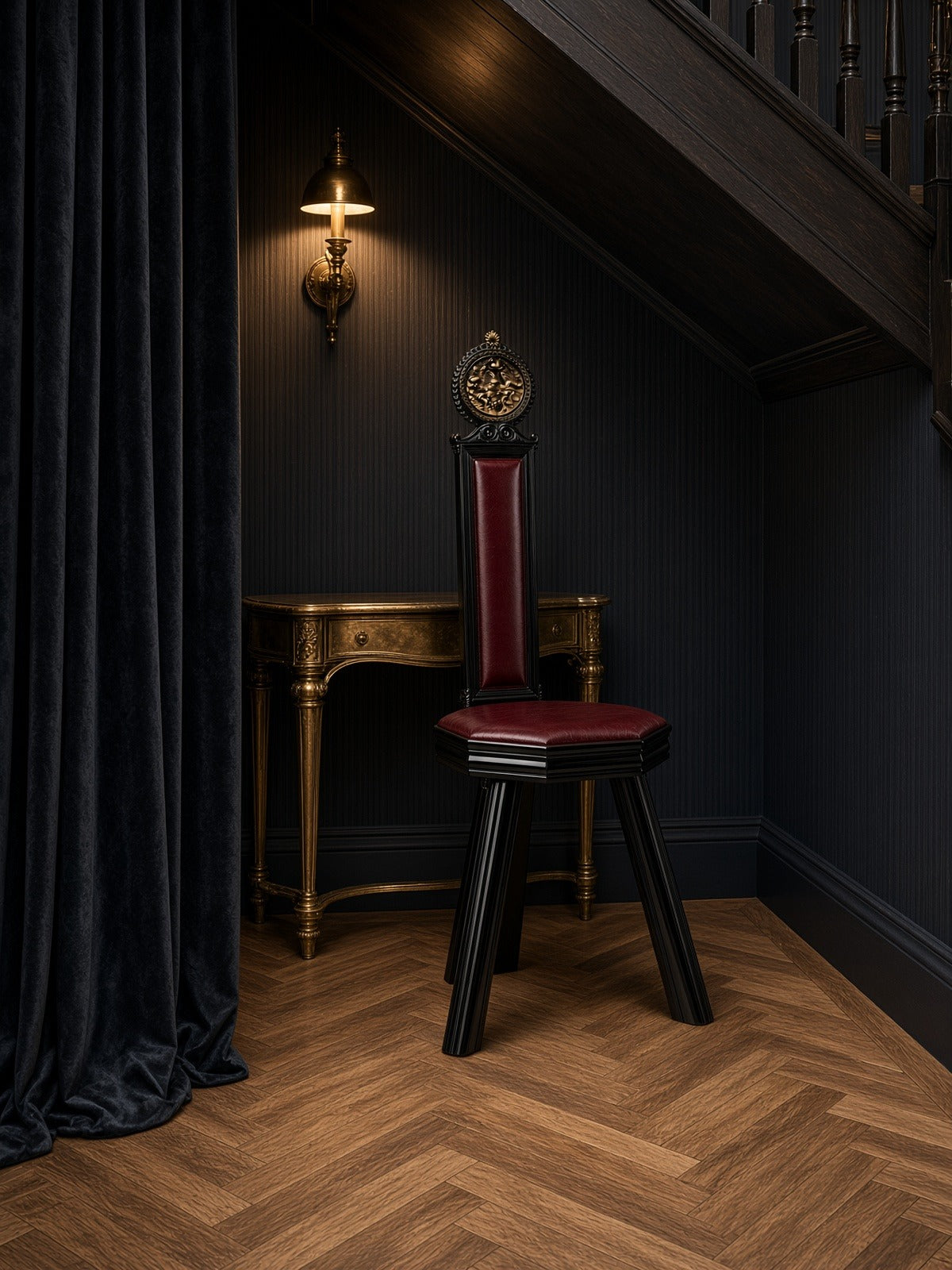 Aquila chair under a staircase