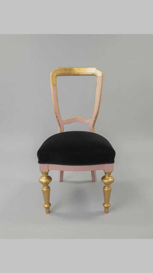 Custom Dining Chair | Studio Kiyan | Handmade | Gold Accents | Made to Order
