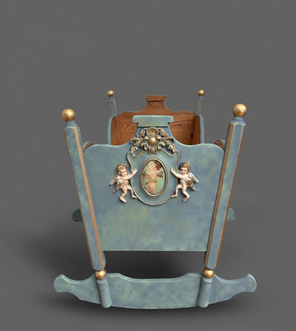 Vintage Redesign Baby Crib – Baby Blue Edition