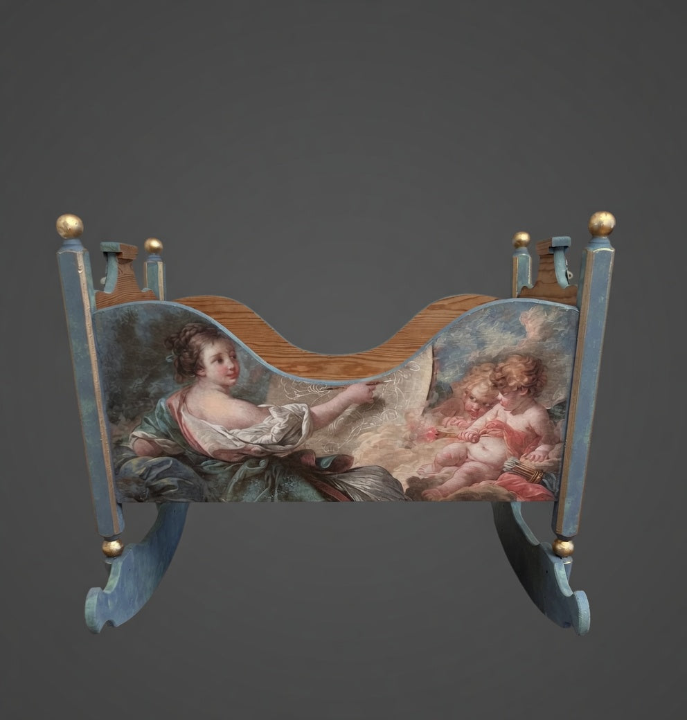 Vintage Redesign Baby Crib – Baby Blue Edition