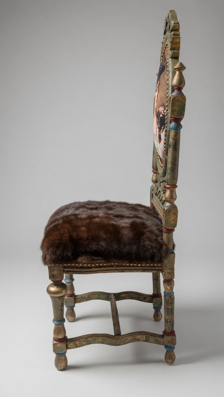 Sold-Out! Antique Chairs with mink seat