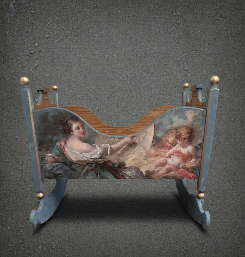 Vintage Redesign Baby Crib – Baby Blue Edition