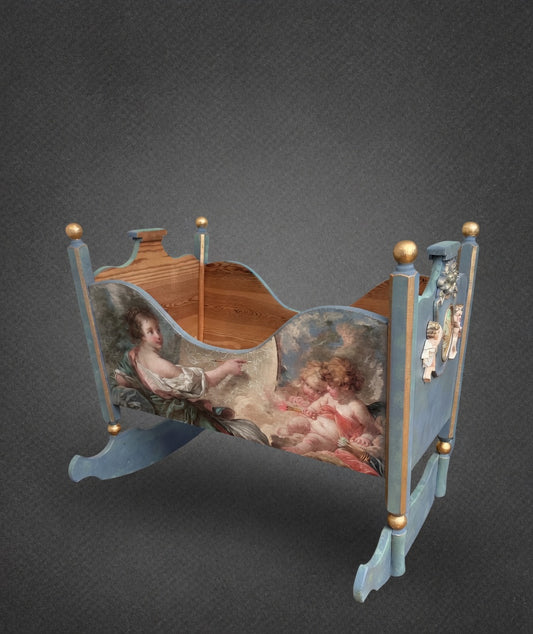 Vintage Redesign Baby Crib – Baby Blue Edition