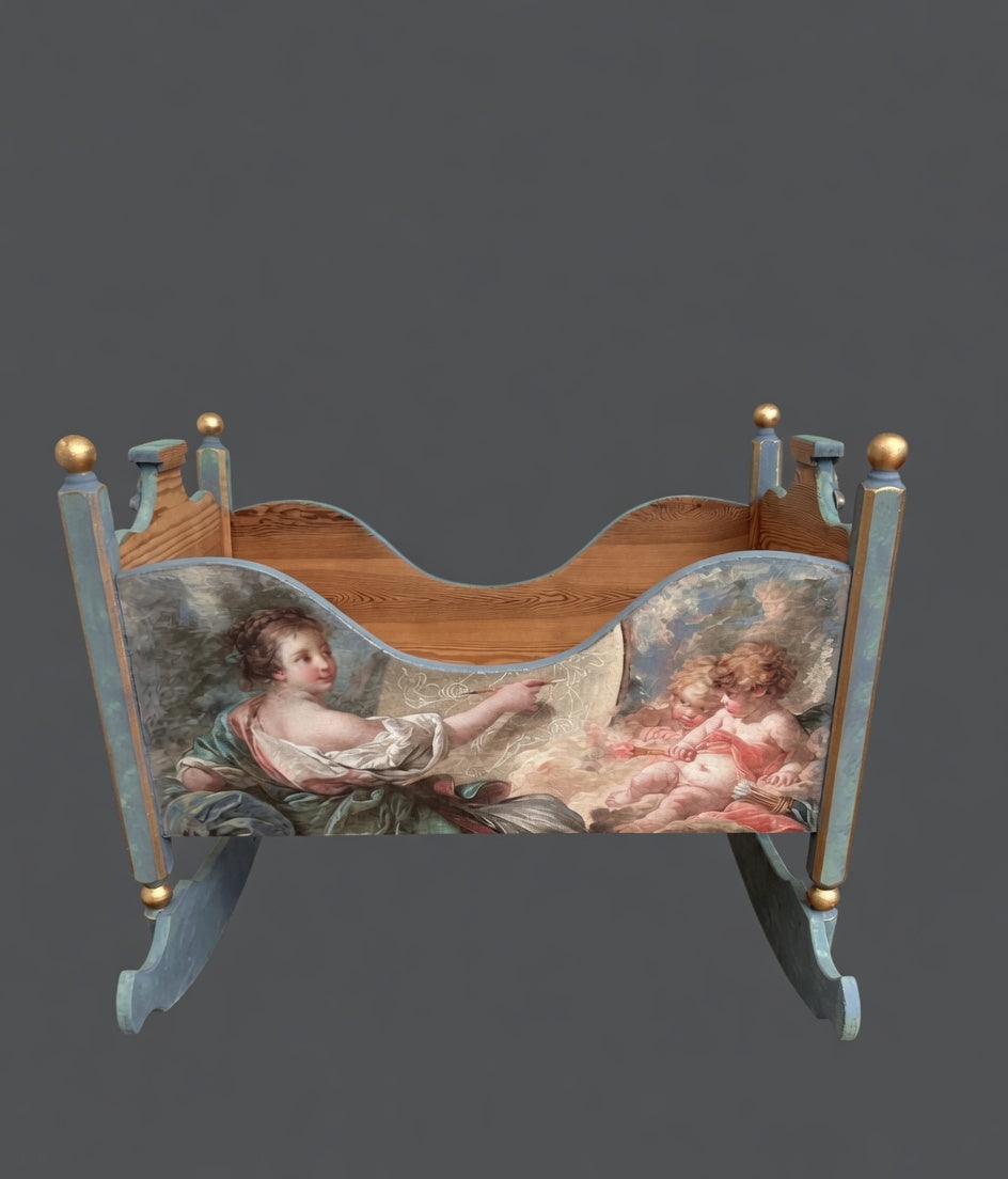 Vintage Redesign Baby Crib – Baby Blue Edition
