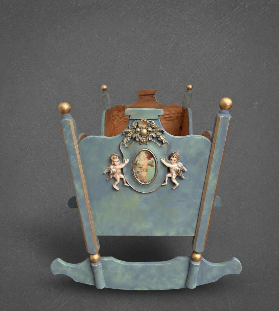 Vintage Redesign Baby Crib – Baby Blue Edition