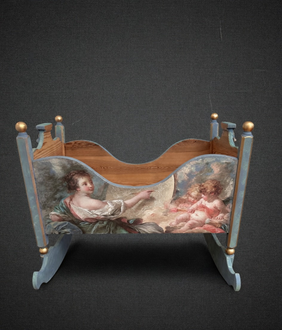 Vintage Redesign Baby Crib – Baby Blue Edition