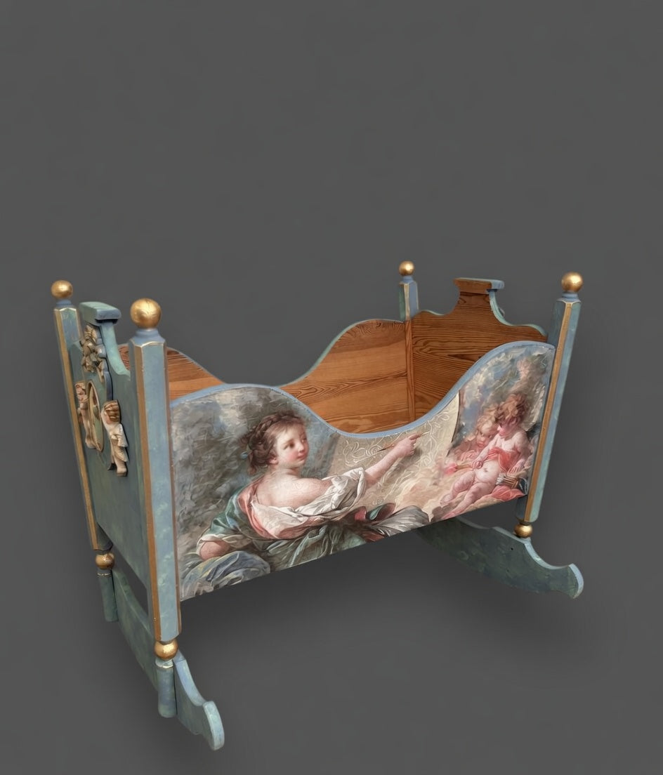 Vintage Redesign Baby Crib – Baby Blue Edition