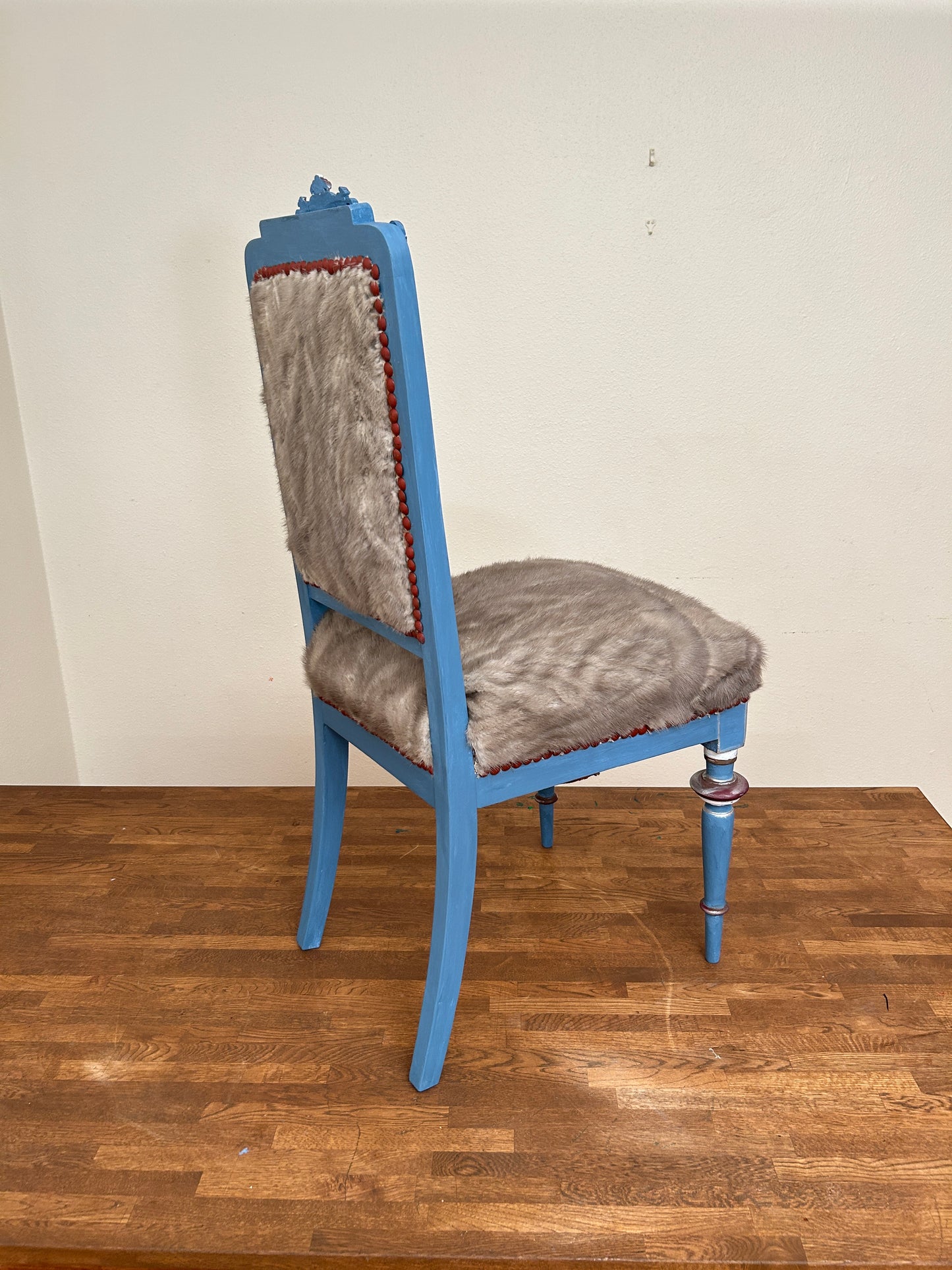 Antique Chair | Re-Designed | Mink | Winter interior | Handmade | KiyanStudio