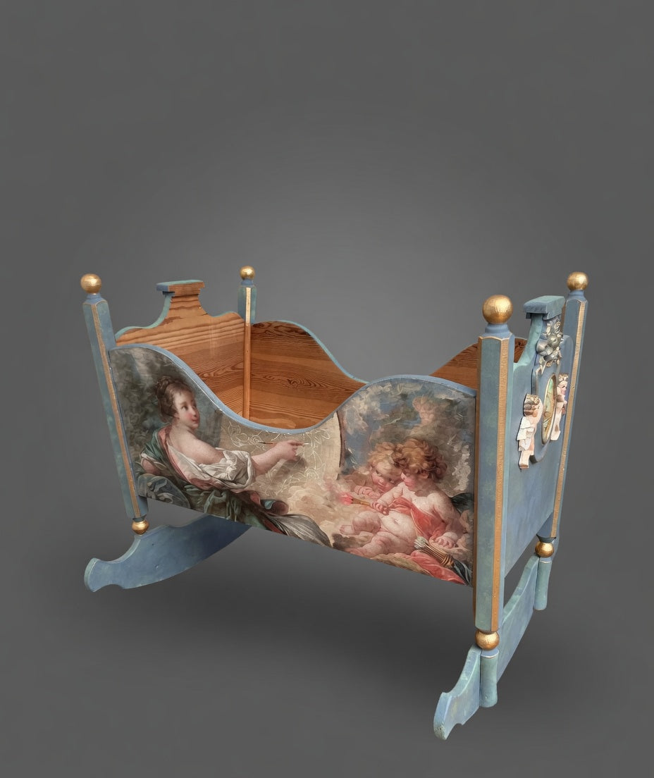 Vintage Redesign Baby Crib – Baby Blue Edition